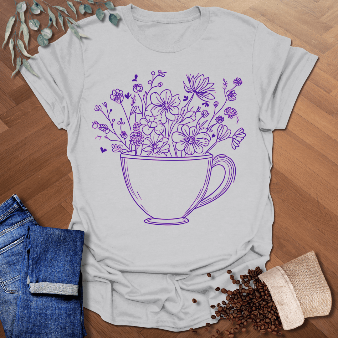Line Art Flowers T-Shirt