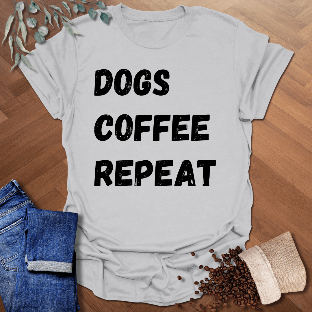 Dogs Coffee Repeat T-Shirt