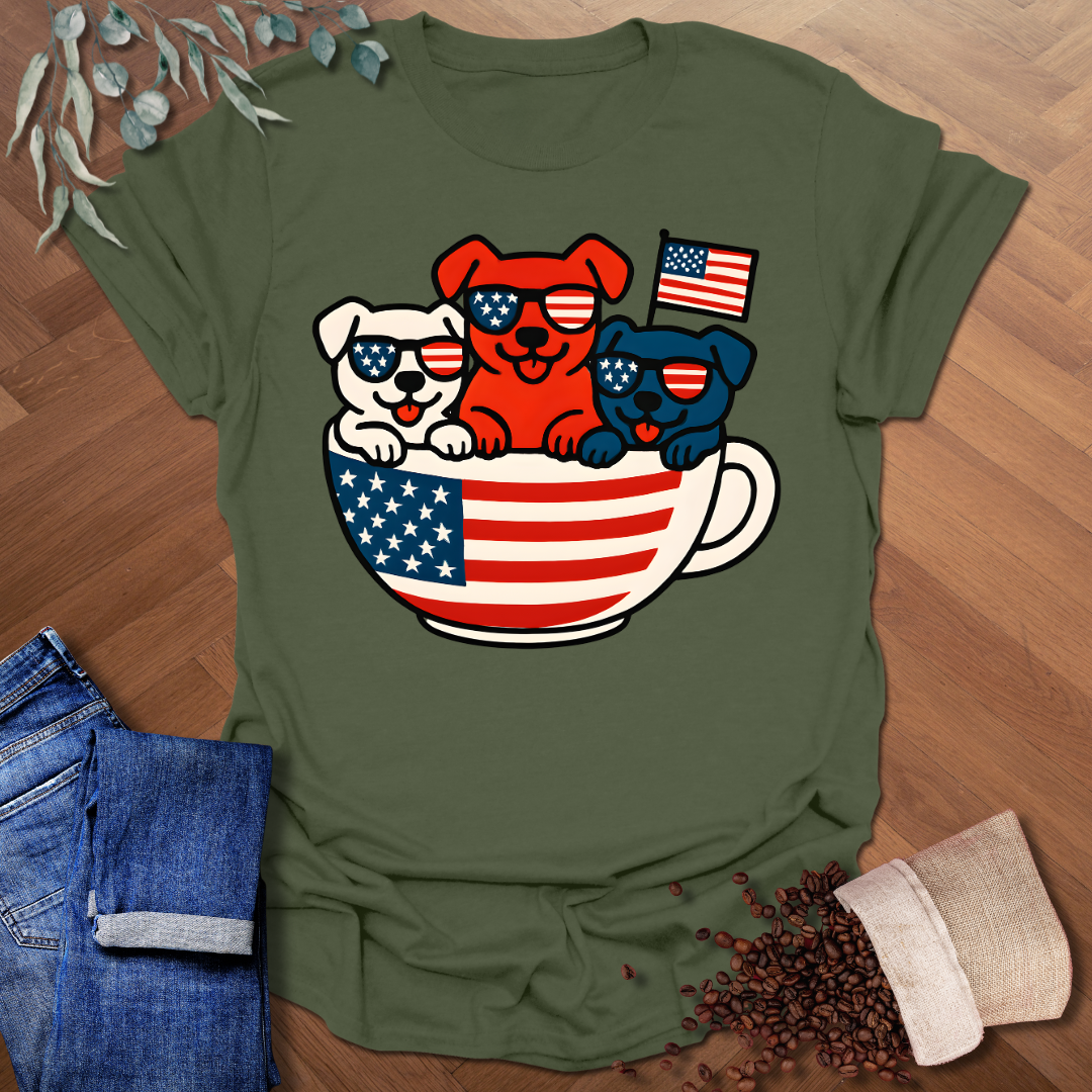 USA Coffee Pups T-Shirt