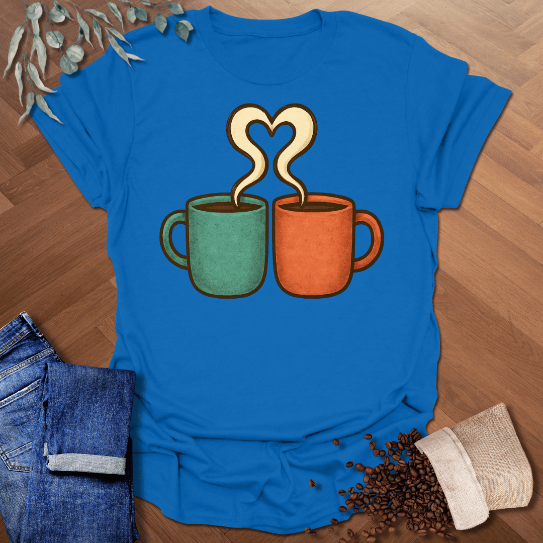 Cups with Steam Heart T-Shirt