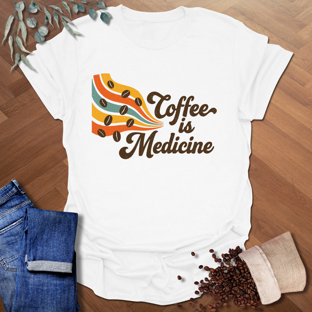 Coffee is Medicine Retro T-Shirt