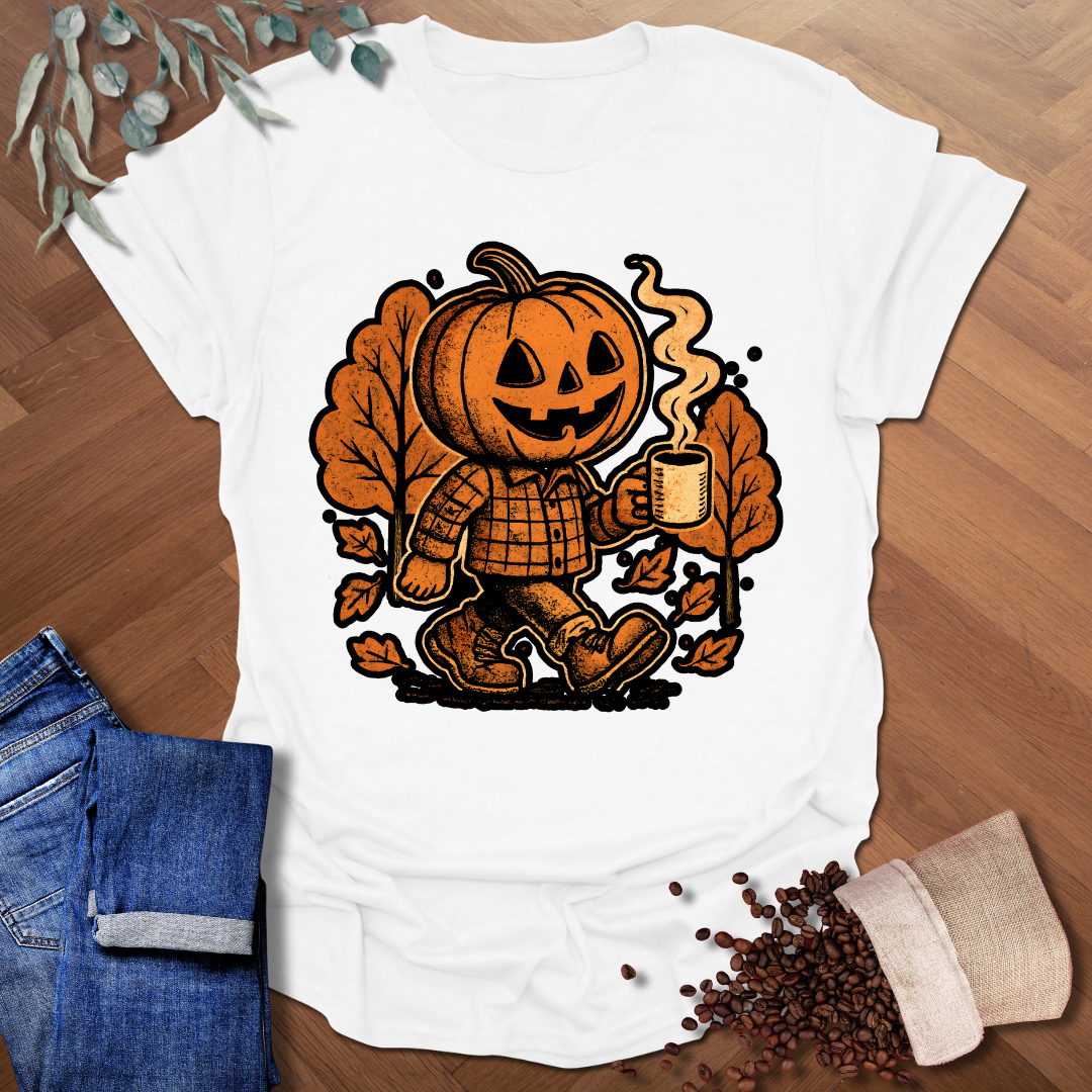 Pumpkin Head Coffee T-Shirt