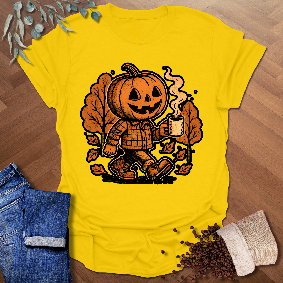 Pumpkin Head Coffee T-Shirt