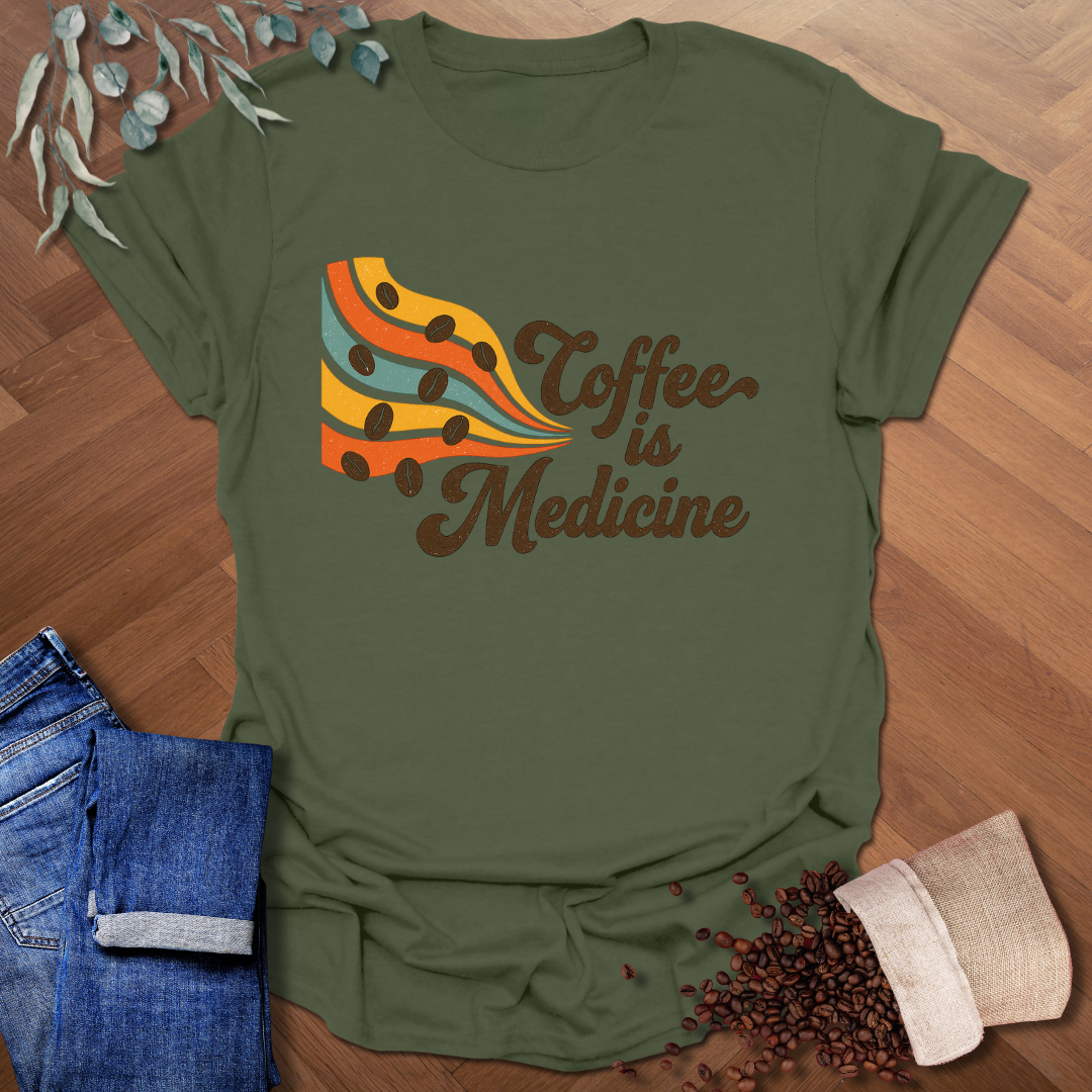 Coffee is Medicine Retro T-Shirt