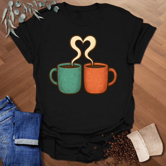 Cups with Steam Heart T-Shirt