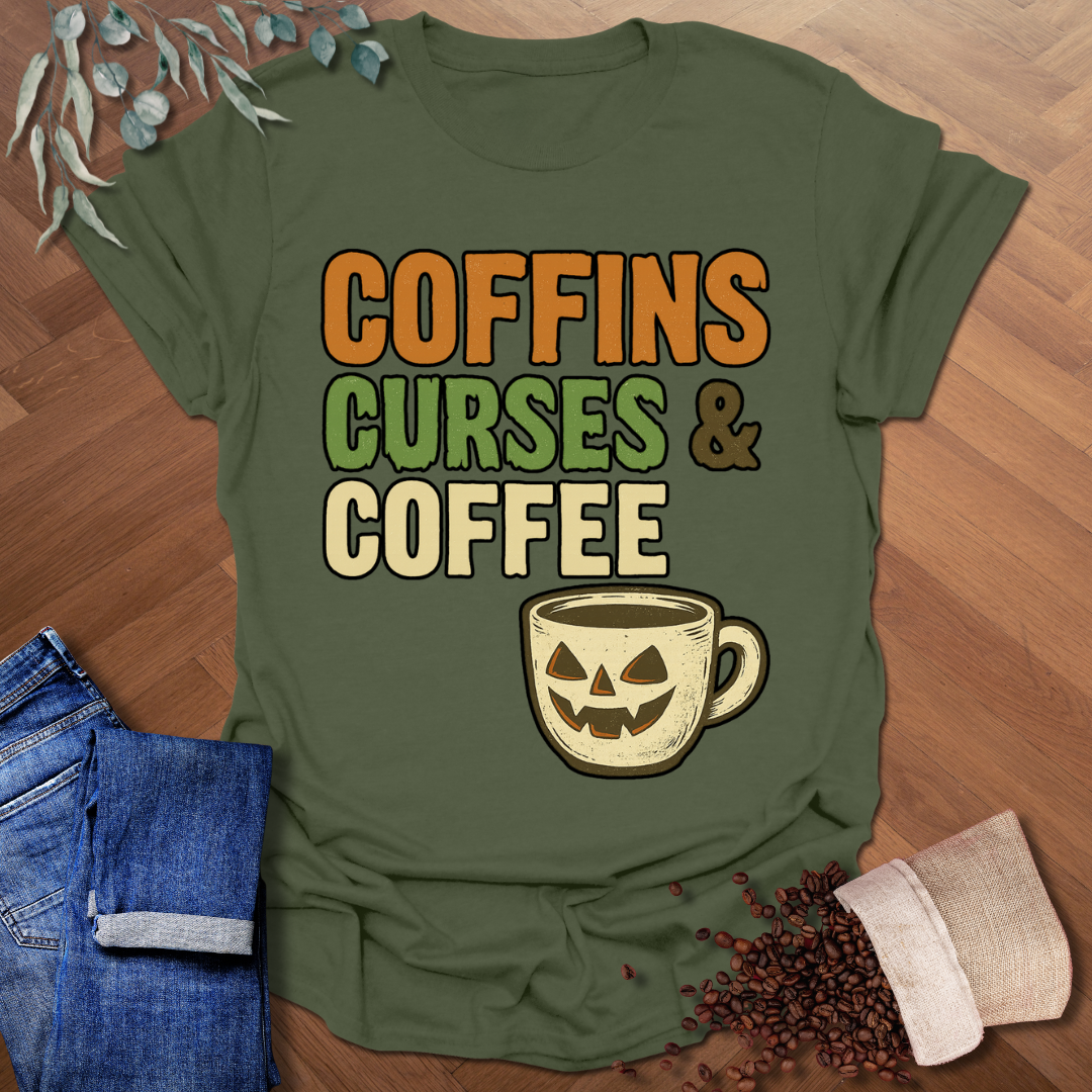 Coffins Curses & Coffee T-Shirt