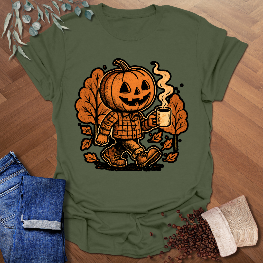 Pumpkin Head Coffee T-Shirt