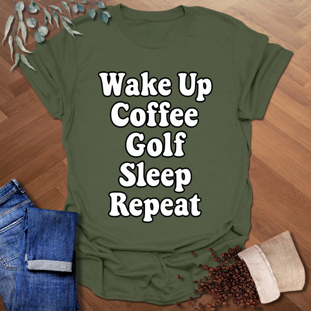 Wake Up Coffee Golf T-Shirt